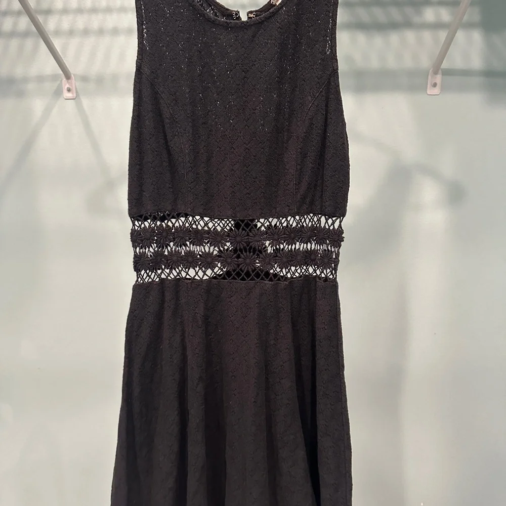Free People Black Fit and Flare Mini Dress